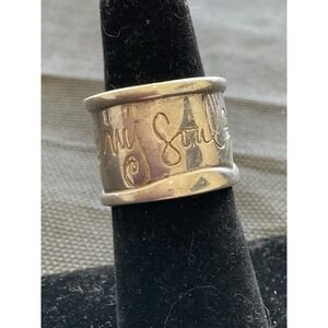 Shawn Killinger Hear my soul speak Sterling Silver 925 wide band ring 5.5